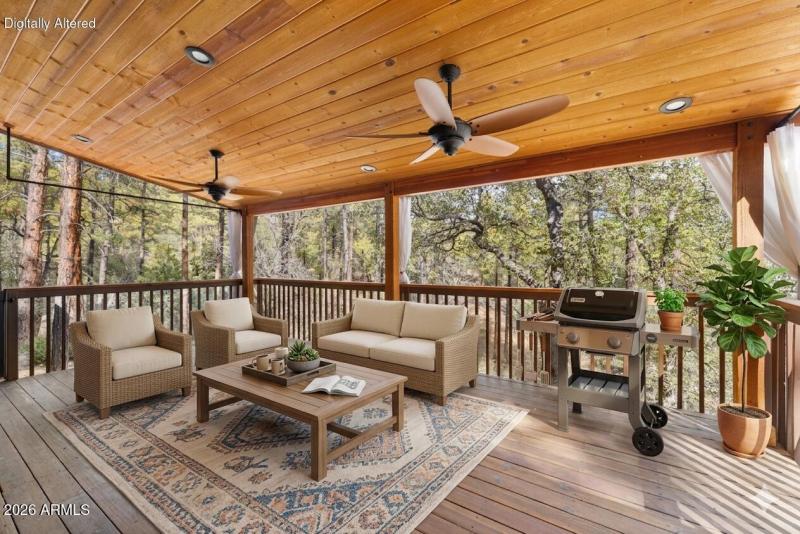 Virtually staged back deck