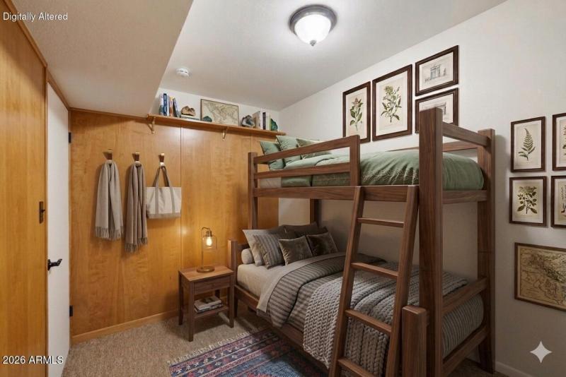 Virtually staged guest bedroom