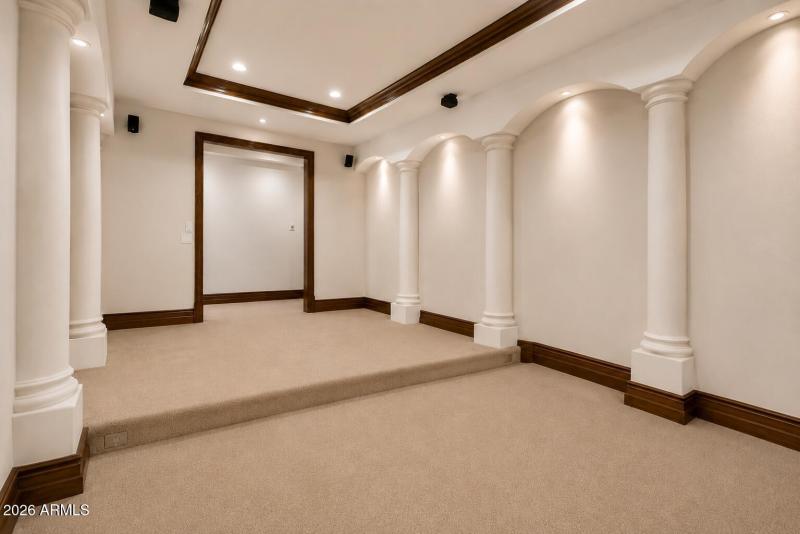 Vacant Media Room Facing Door