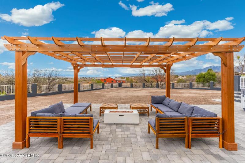 Exterior lounge with fire pit