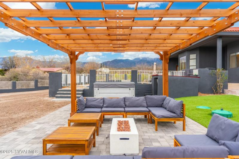 Exterior lounge with fire pit