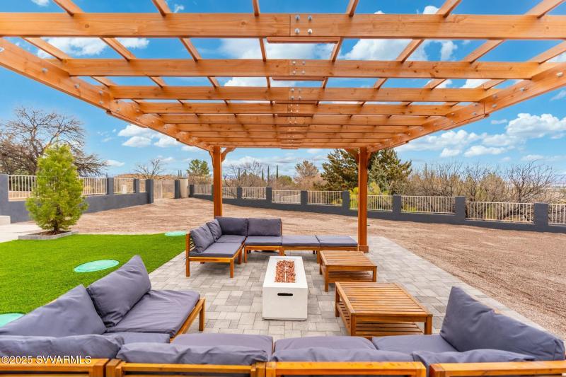 Exterior lounge with fire pit