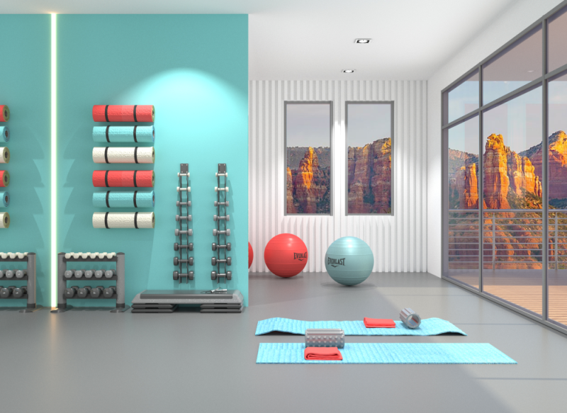 85 Hilltop Rendering Exercise Room
