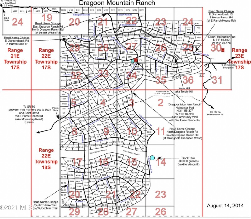 Dragoon Mountain Ranch Map