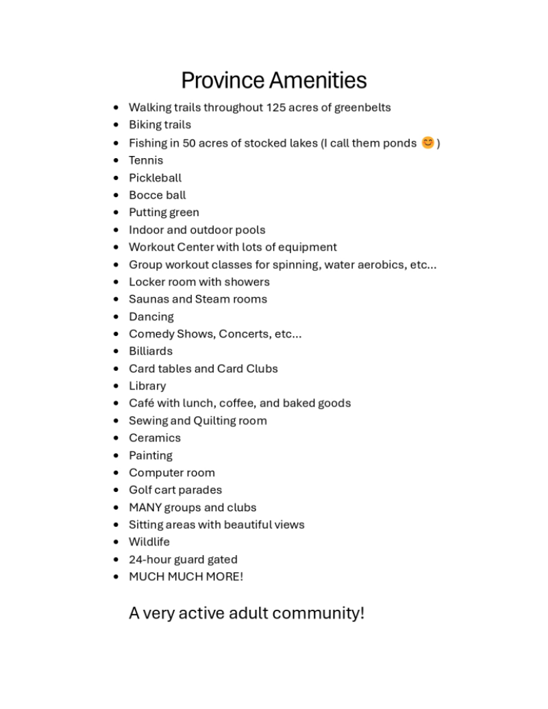 Amenities