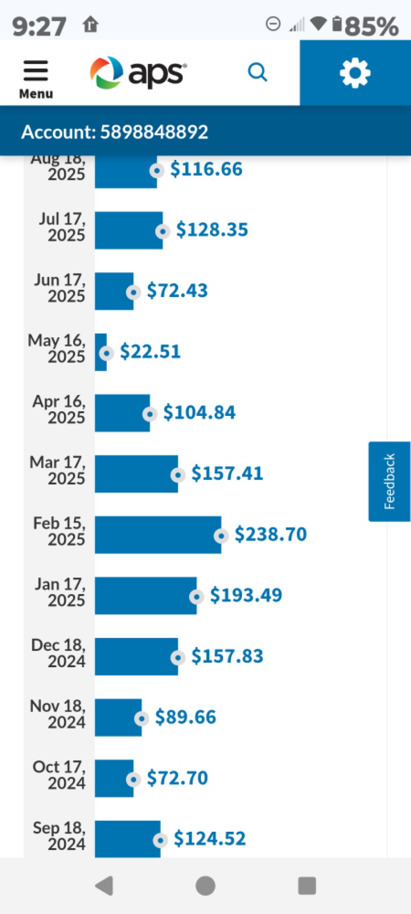 Utility Bill 12 Month
