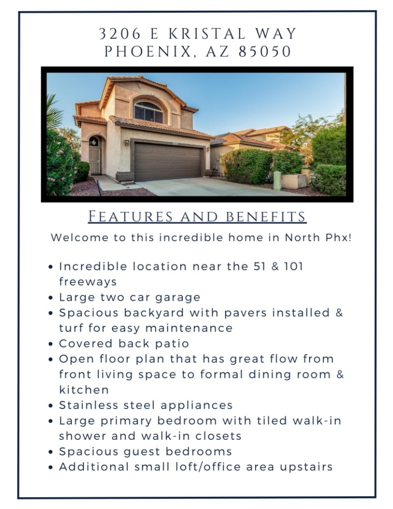 Features & Benefits List