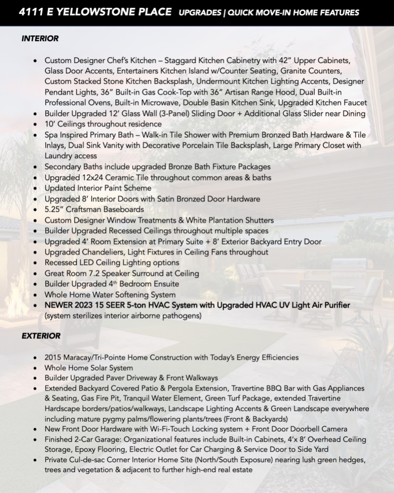 BUILDER/OWNER UPGRADES