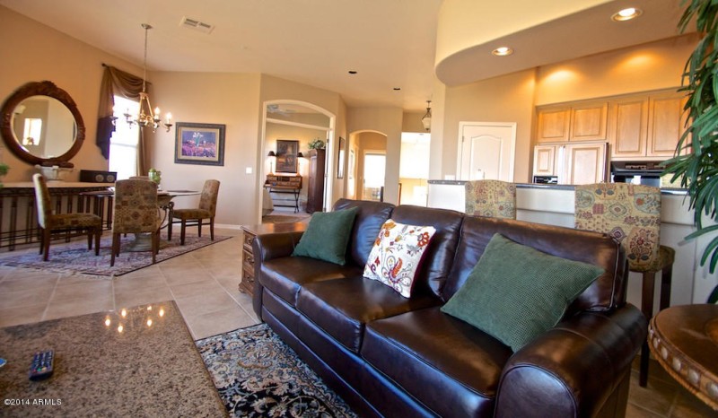 living room into dining room