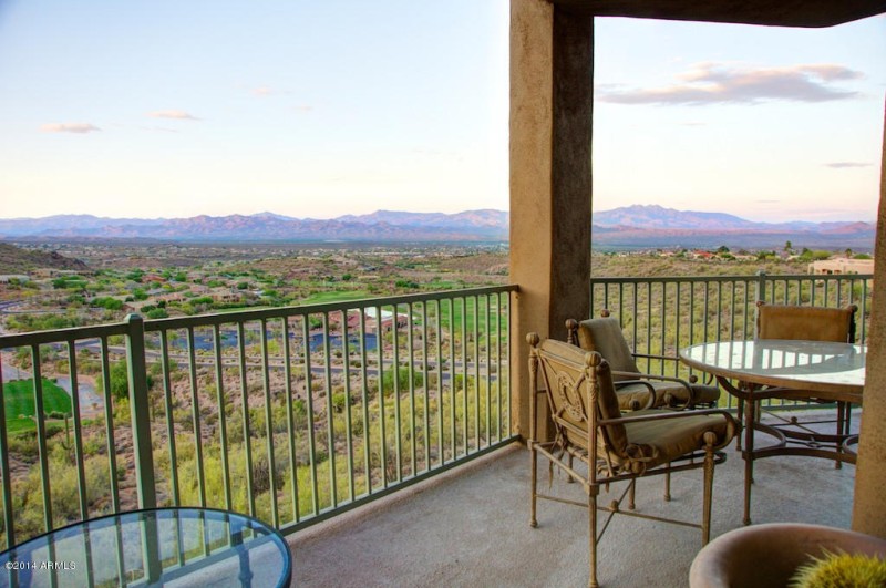 Four Peak and golf course from patio
