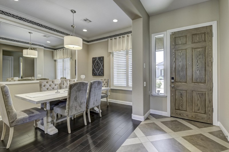 Front Door and Dining Room