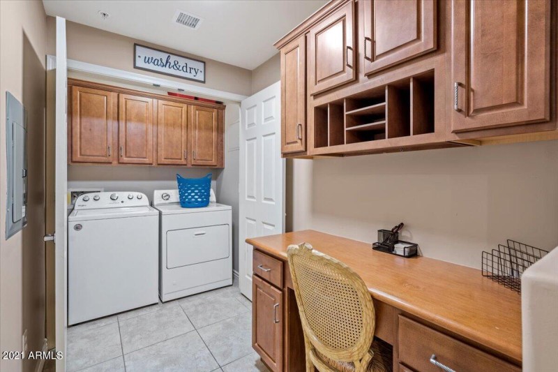 Laundry with Storage and Desk