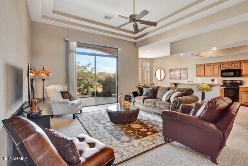 Living Room with Patio view