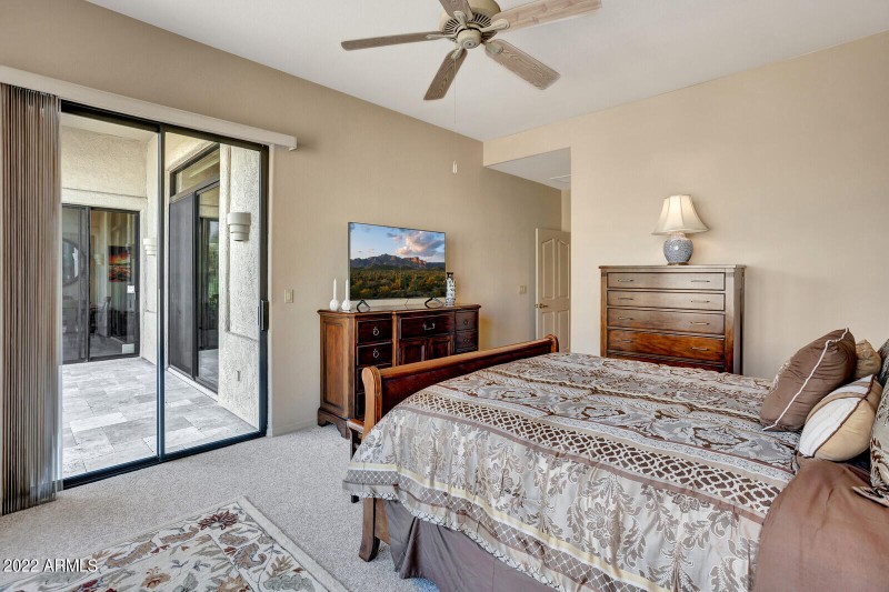 Master Bedroom with Patio and TV