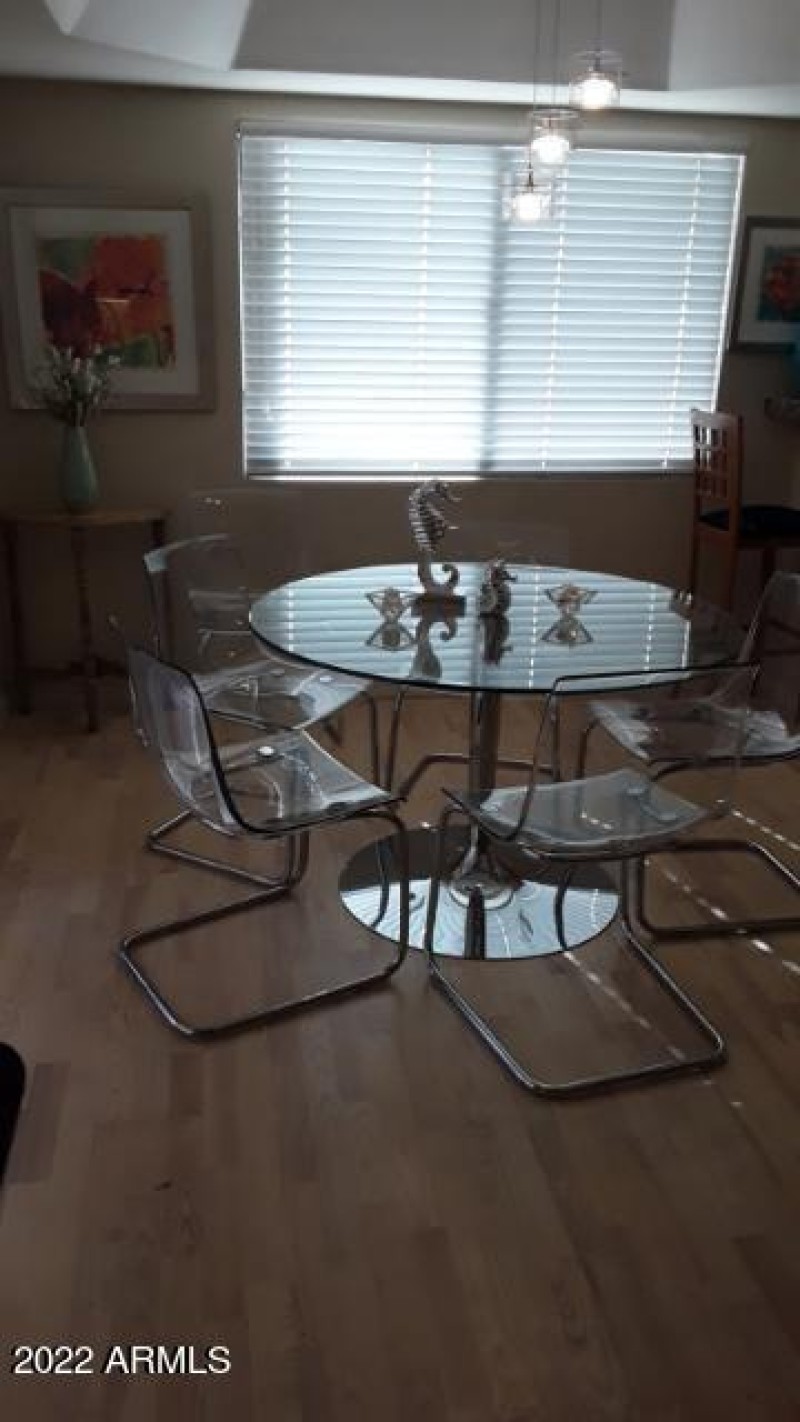Meridian dining room table and window