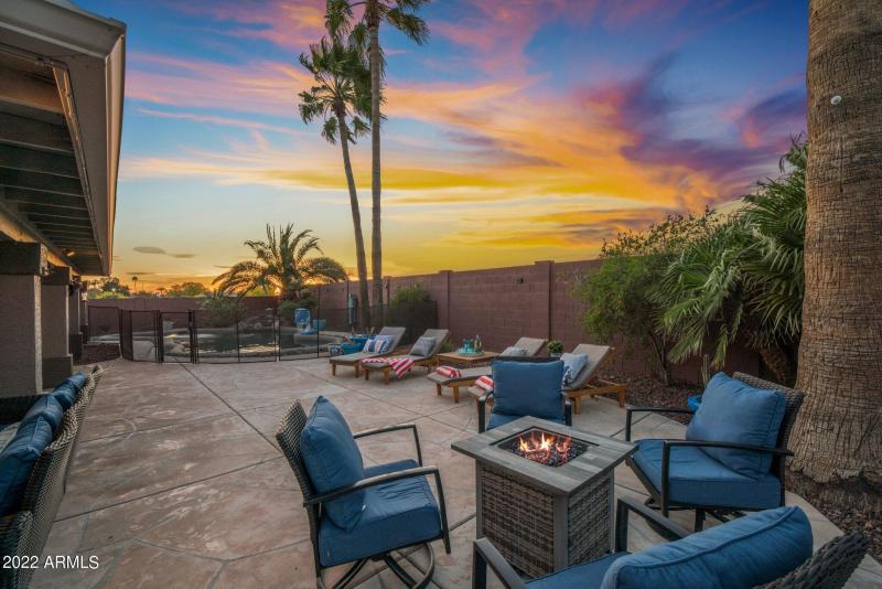 Arizona Sunset and Backyard Fire Pit
