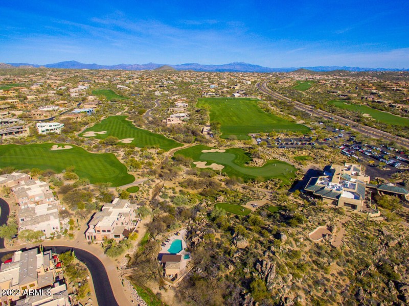 Aerial View of Golf Course and Pool