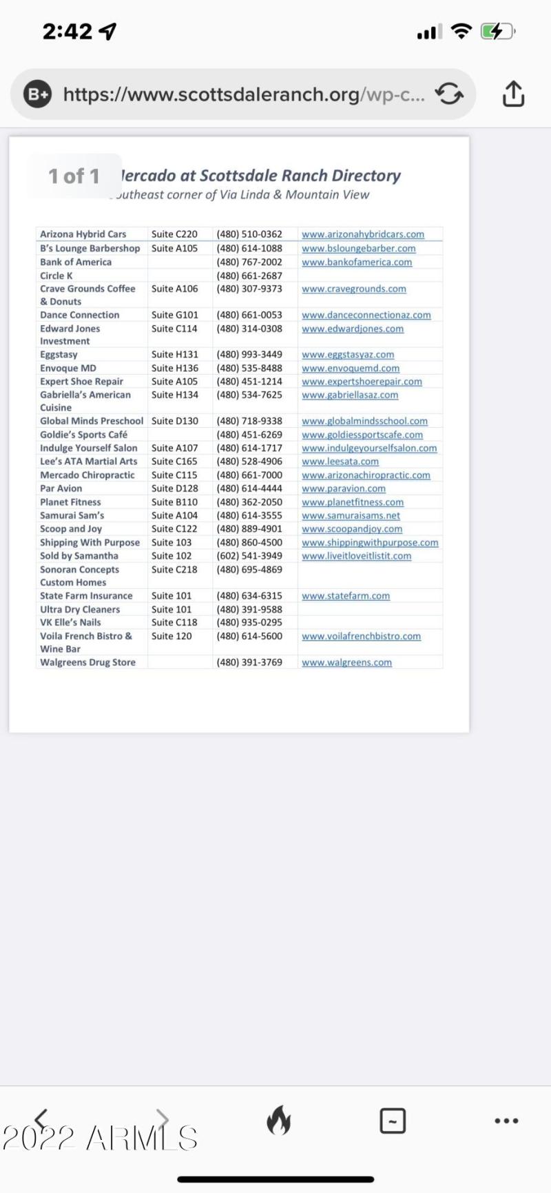 LOCAL SHOPPING CENTER NUMBERS