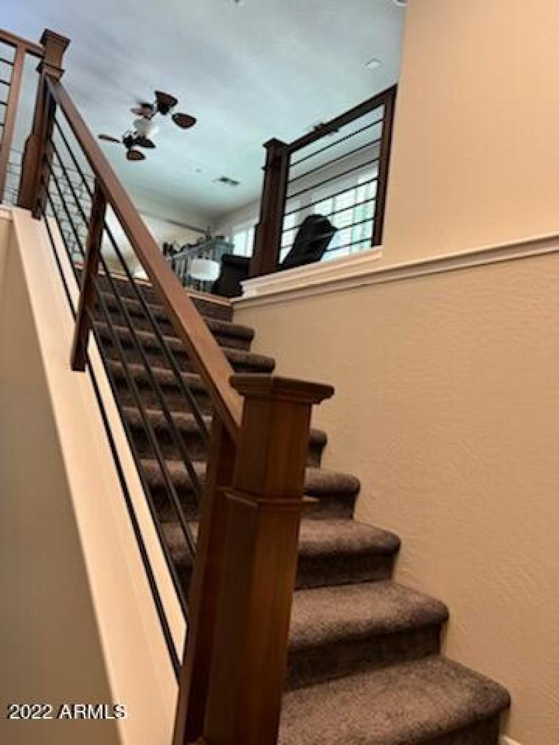 Maple and metal staircase