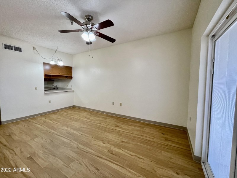 Living area with lighter flooring