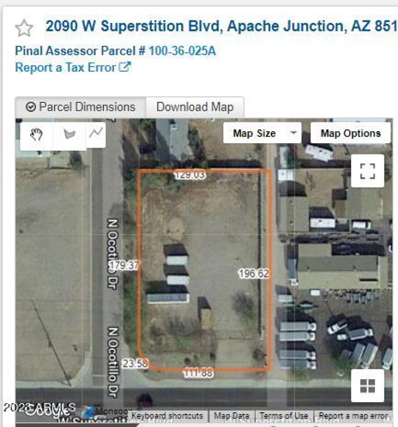 2090 W Superstition Blvd, lot dimensions