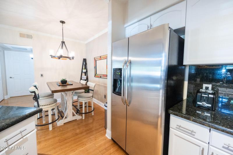 kitchen and dining room area