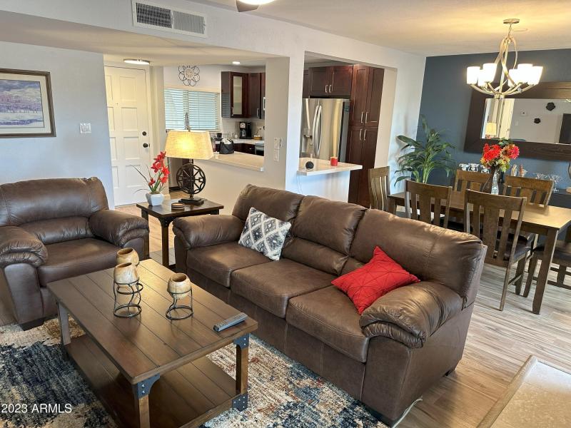 Living, dining, and kitchen