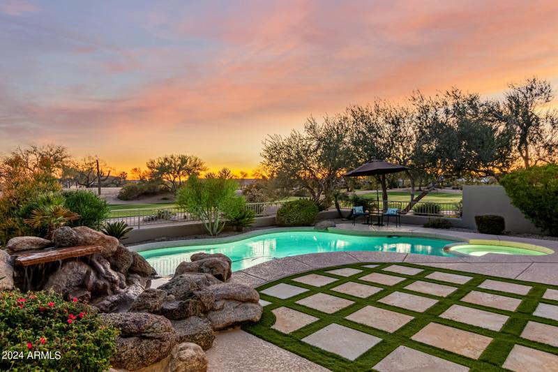 Private Backyard with Golf View