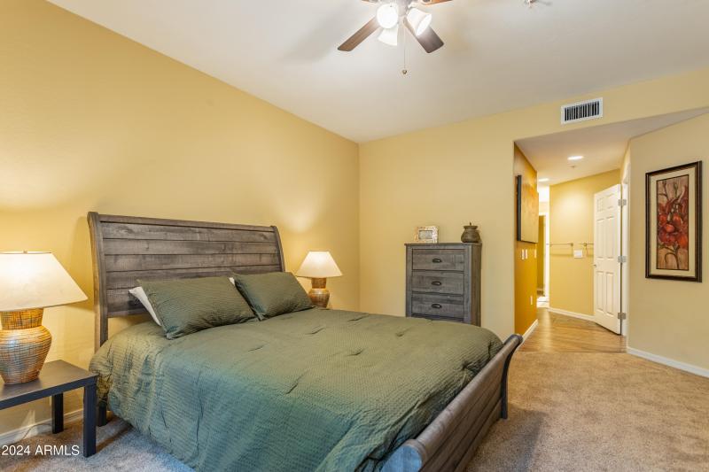 Primary bedroom with queen bed