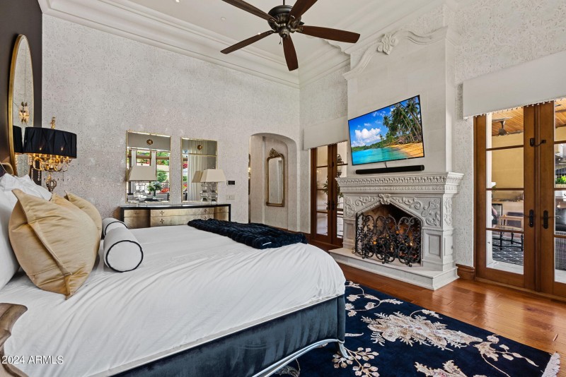 Owners suite with fire place