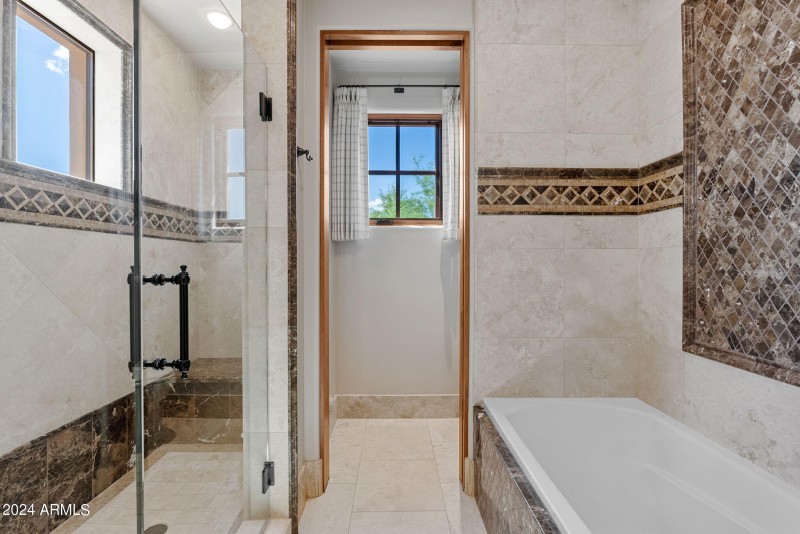 Shower and separate tub