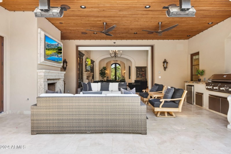 Huge covered patio open to living room