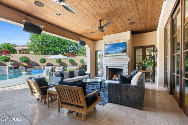 Large outdoor fireplace
