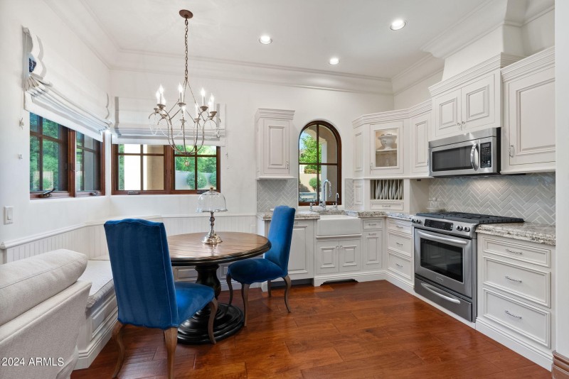Guest house breakfast room and kitchen