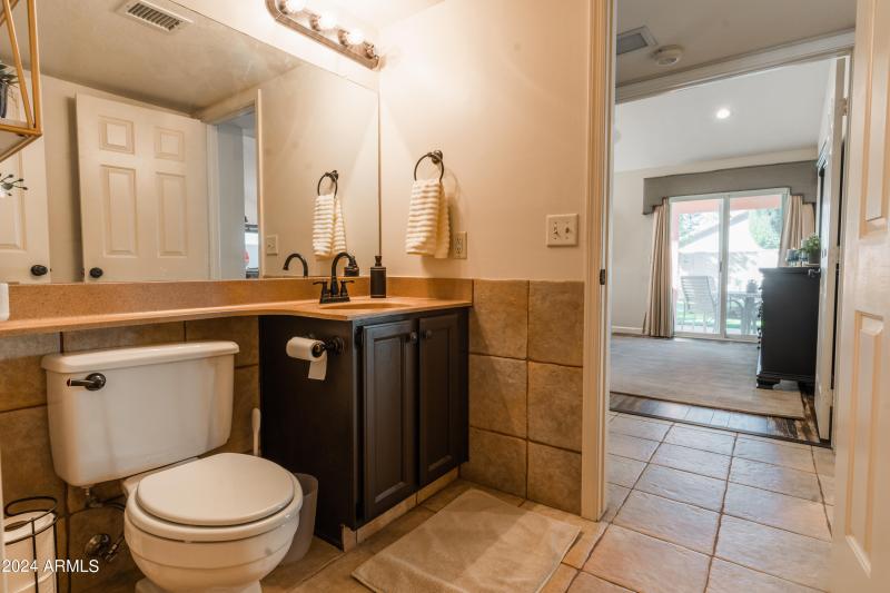 Half bath off family room