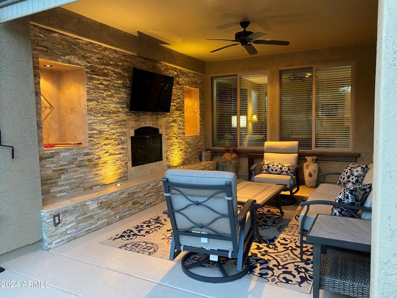 Outdoor Fire Place and Media Center
