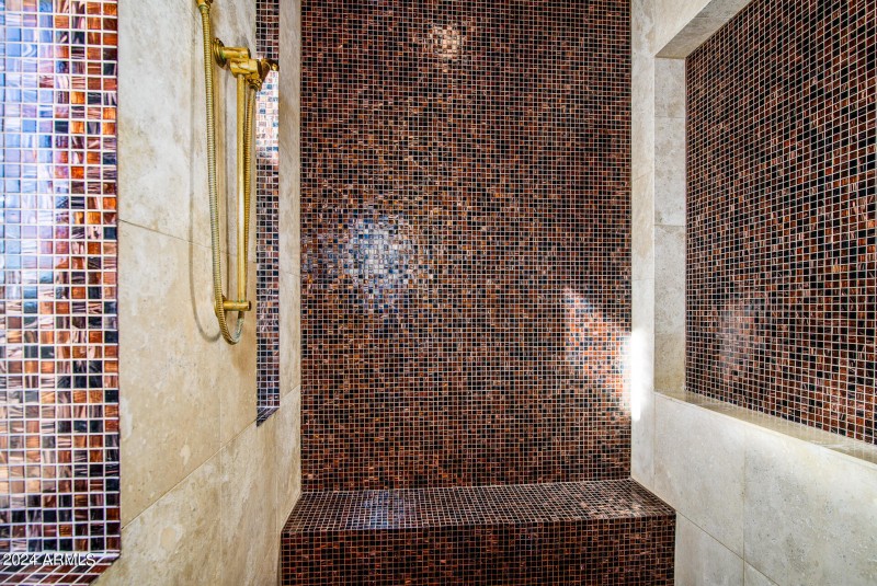 Large Walk-In Glass Tiled Shower