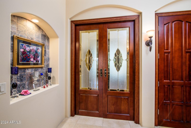 Custom Stained Glass Double Wood Doors