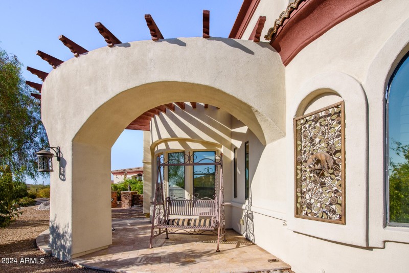 Front Patio With Custom Metal Art
