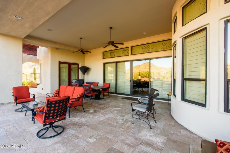Covered Patio W/ Travertine Flooring