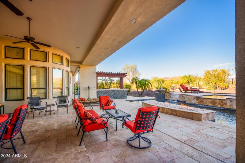 Covered Patio W/10' Pool Side Fire Pit