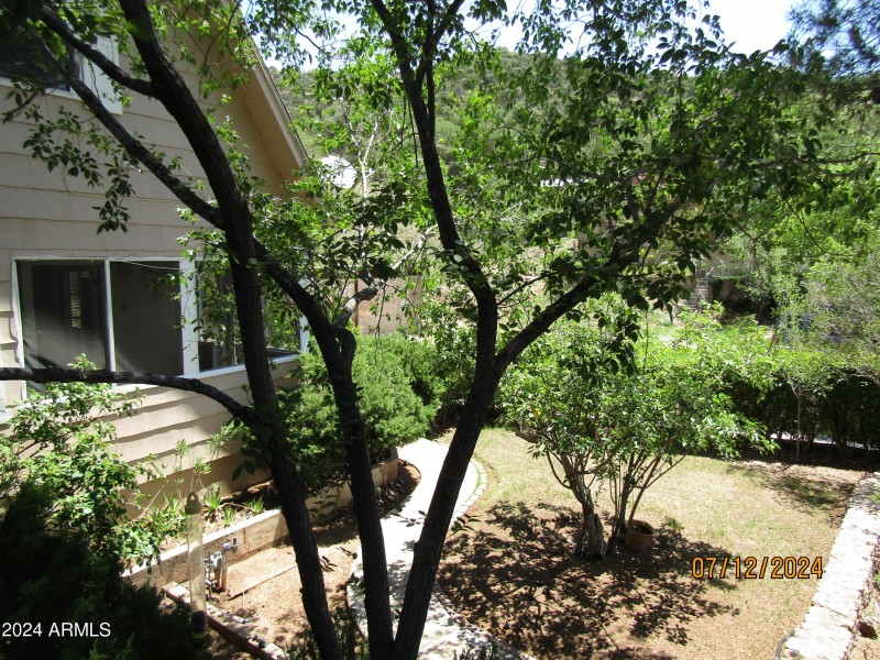 looking down from 3rd level yard