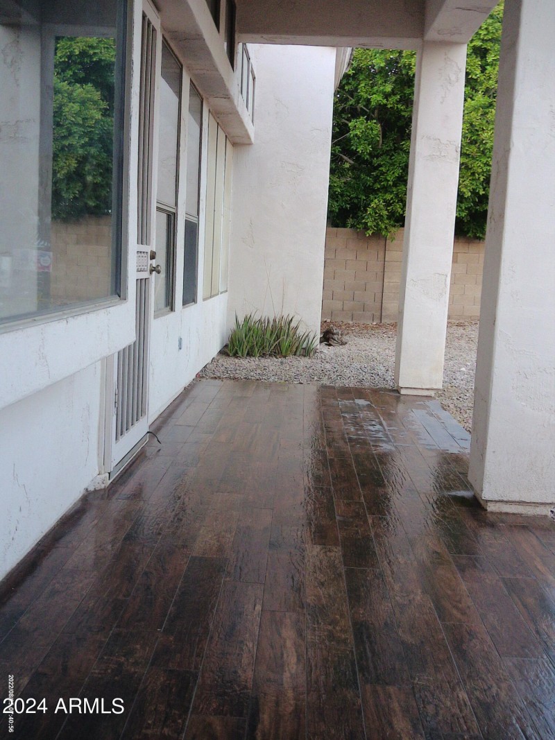 tiled back porch