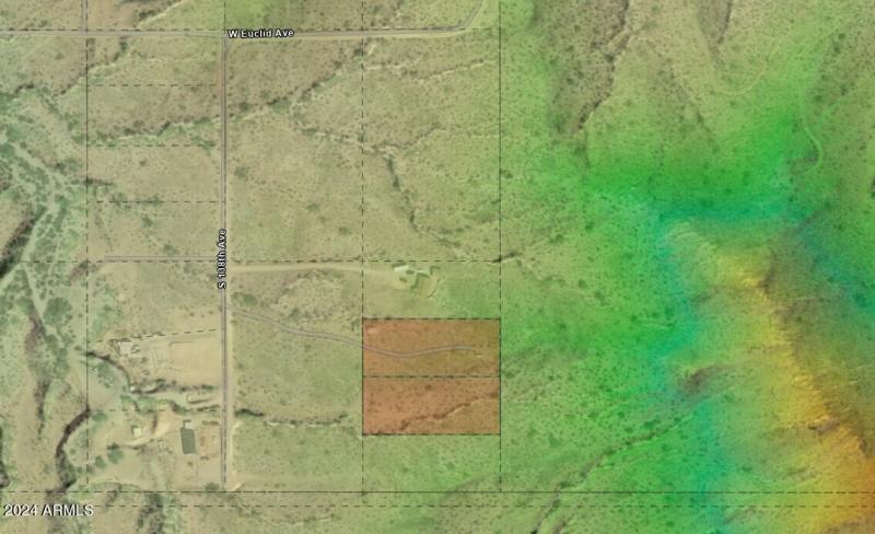 Parcels DEM overhead site view