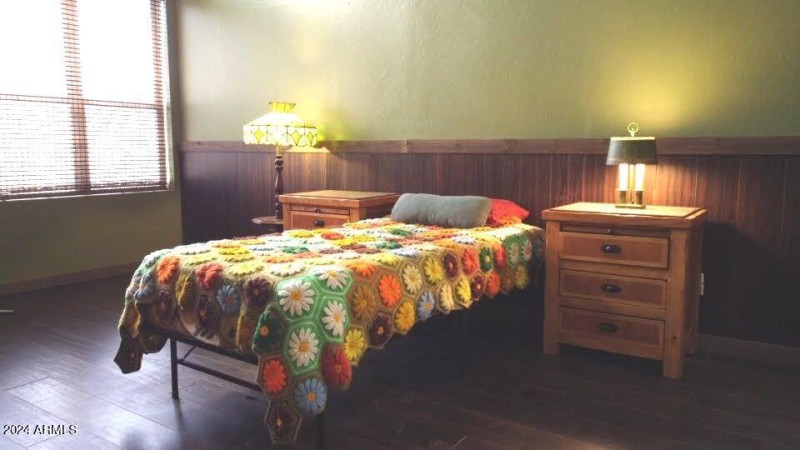 Barnwood wainscotting in master bedroom