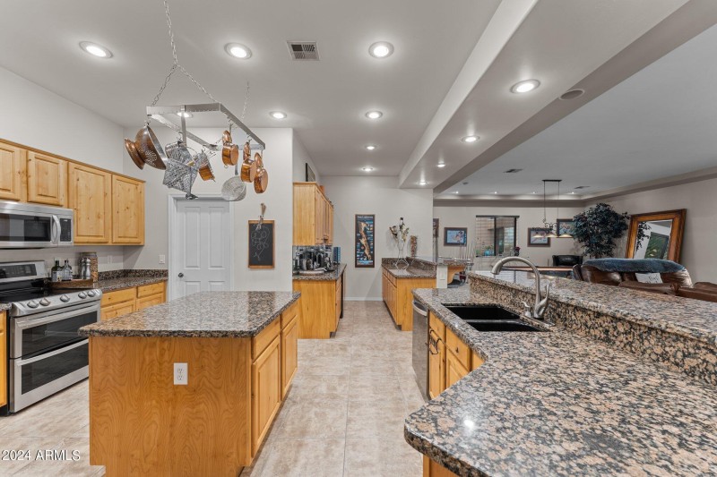 Kitchen overlooks great room