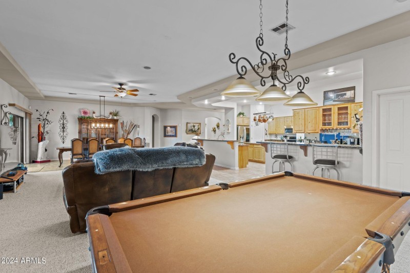 Pool Table looking over Great Room