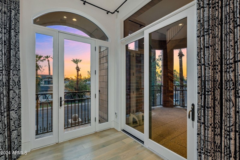 Out to private balcony