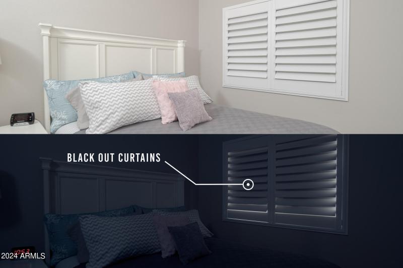 Blackout curtains in all bedrooms