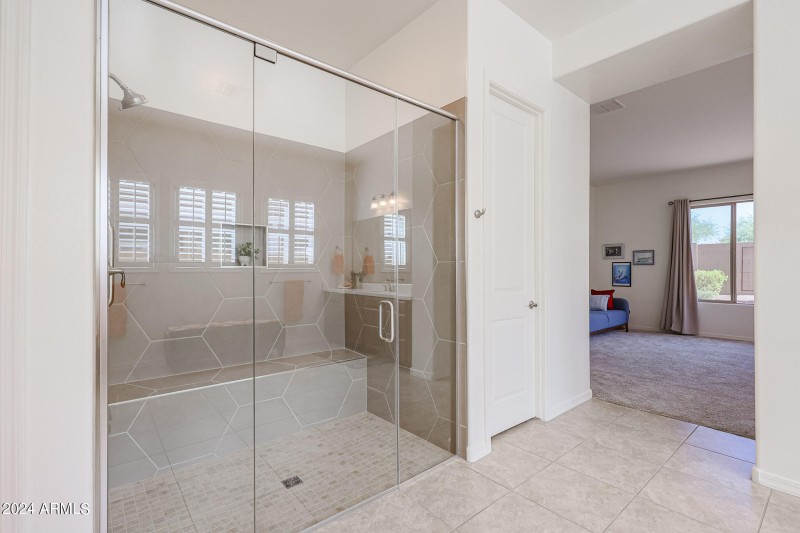 Primary Tiled Walk-In Shower